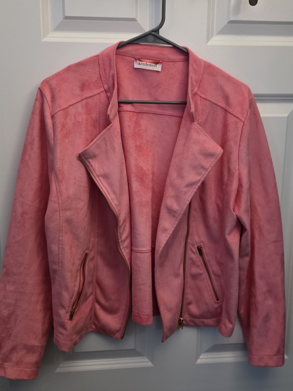Kettlewell Rachel Pink Faux Suede Moto Jacket